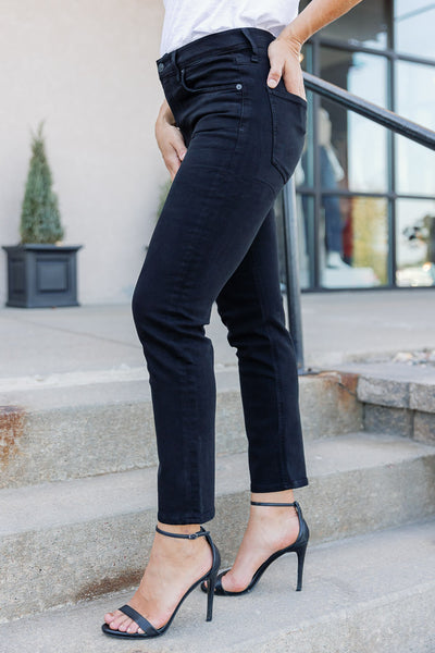 Citizens of Humanity Isola Mid-Rise Straight, Black, Size 31
