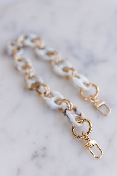 .Resin Chain Bag Strap, Marble