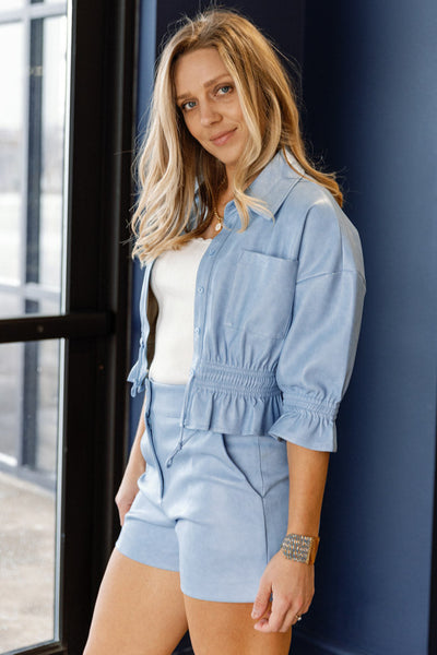 .Azura Peplum Shirt Jacket