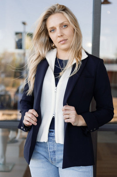 Veronica Beard Cashmere Uptown Dickey, Ivory