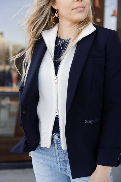 Veronica Beard Cashmere Uptown Dickey, Ivory