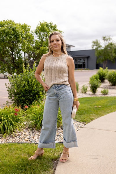 Veronica Beard Taylor Cropped Wide Leg w/ Cuff