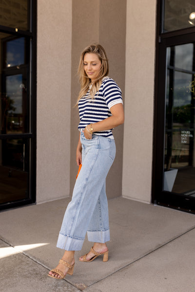Veronica Beard Taylor Cropped Wide Leg w/ Cuff