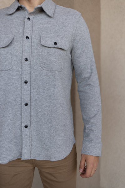 Faherty Legend Sweater Shirt, Fossil Grey Twill