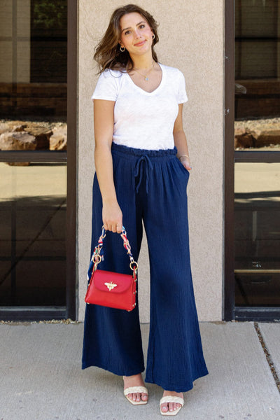 Calhoun Wide Leg Cotton Gauze Pants