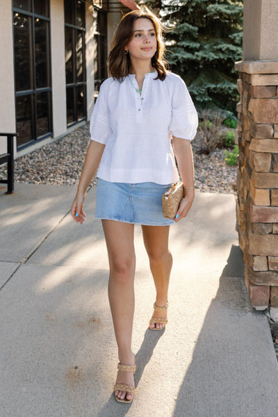 Rails Shoshanna Patchwork Embroidery Top