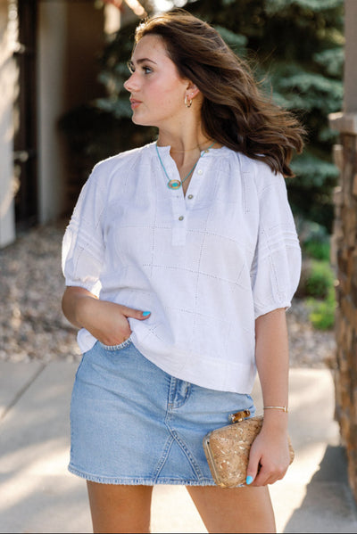 Rails Shoshanna Patchwork Embroidery Top