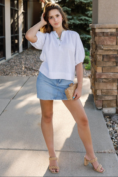 Rails Shoshanna Patchwork Embroidery Top