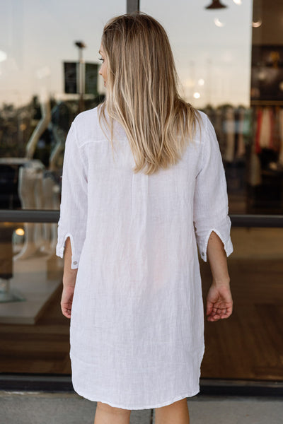 .Alicia Linen Shirt Dress / Cover-Up