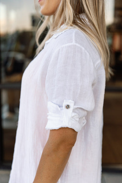 .Alicia Linen Shirt Dress / Cover-Up