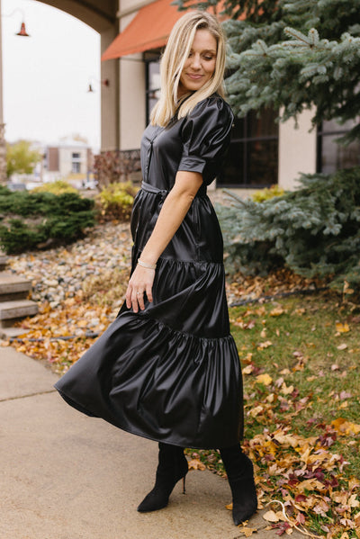 Valencia Faux Leather Dress - RUST & Co.