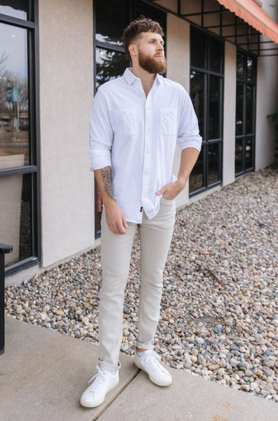 Faherty Stretch Terry 5-Pocket Pants, Stone