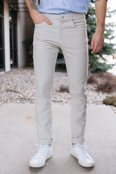 Faherty Stretch Terry 5-Pocket Pants, Stone