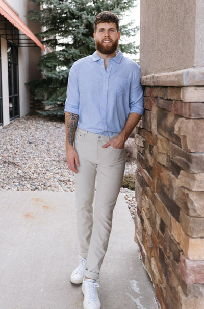 Faherty Stretch Terry 5-Pocket Pants, Stone