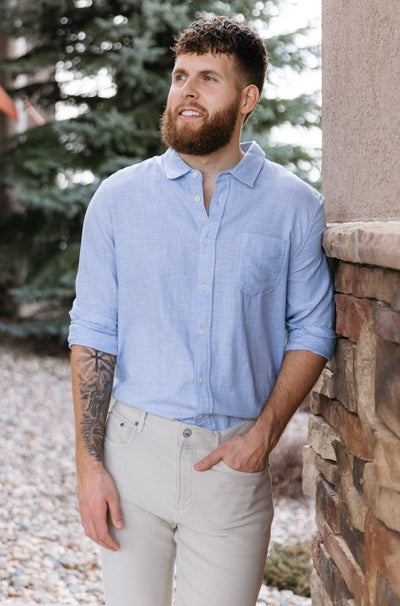 Rails Wyatt Shirt, Blue Melange