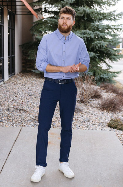 Rhone Commuter Shirt, Blue Stripe
