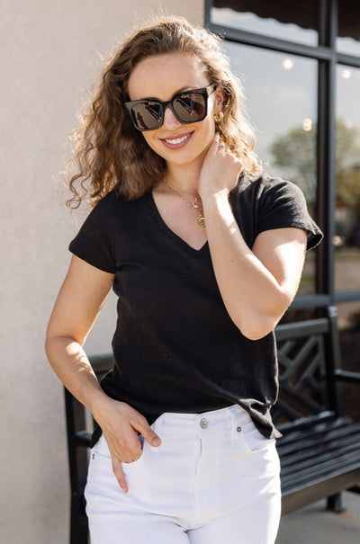 ATM Schoolboy Slub Jersey V-Neck Tee