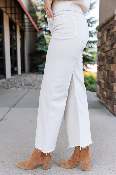 Citizens of Humanity Lyra Wide Leg Crop, Almondette