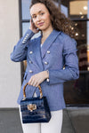 Selena Embossed Leather Hand Bag