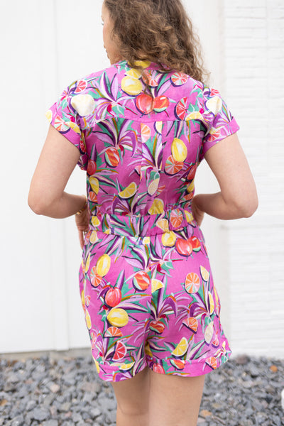 Scotch & Soda Citrus Printed Linen Romper