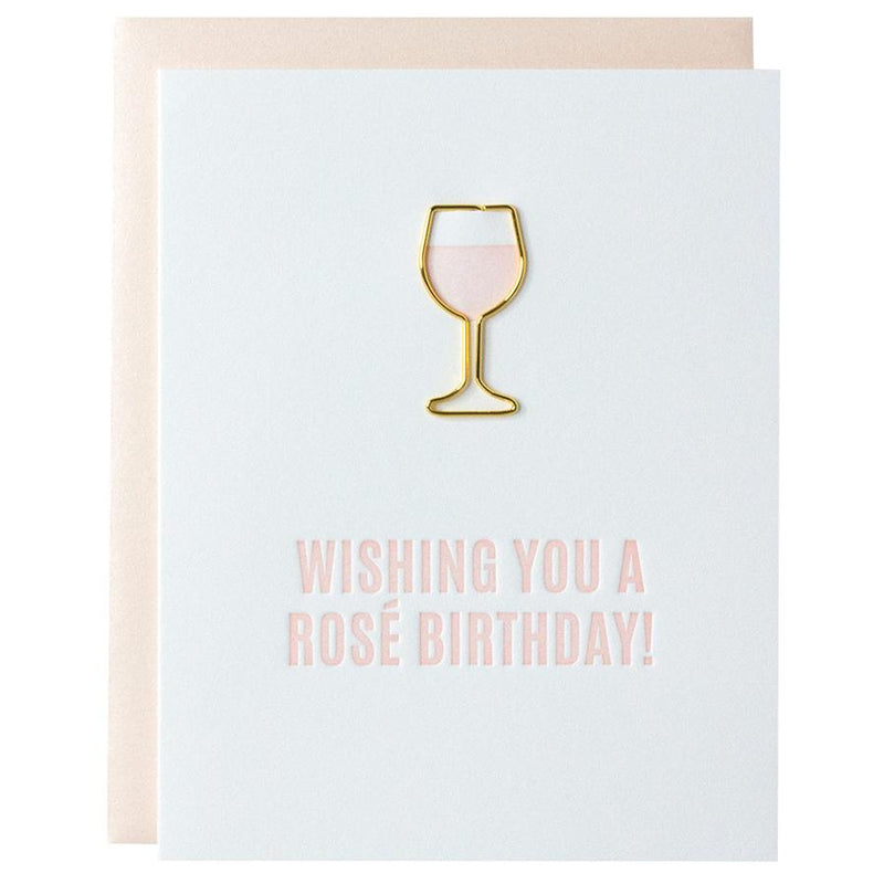 Paperclip Greeting Card, Rose Birthday