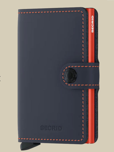 Secrid Slimwallet Matte, Night Blue & Orange