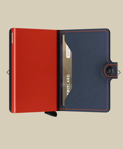 Secrid Slimwallet Matte, Night Blue & Orange