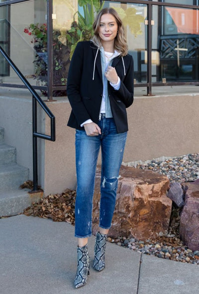 Veronica Beard Scuba Dickey Jacket, Black