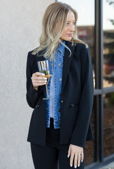 Veronica Beard Scuba Dickey Jacket, Black
