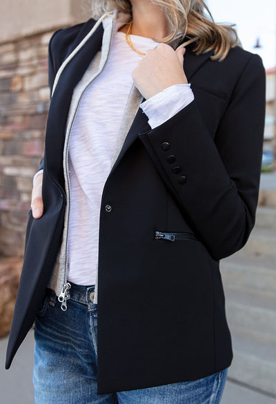 Veronica Beard Scuba Dickey Jacket, Black