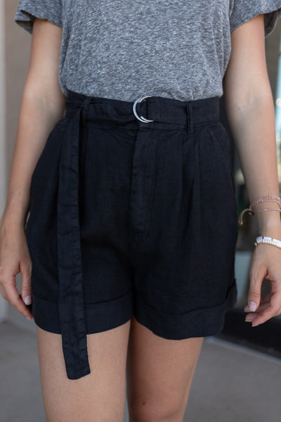 Joie Dixon Linen Shorts, Caviar