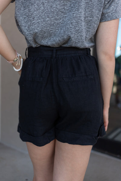 Joie Dixon Linen Shorts, Caviar