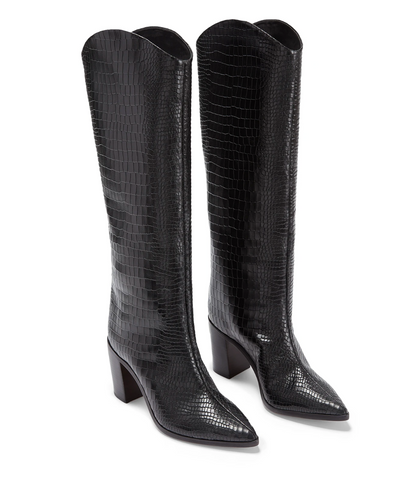 Schutz Analeah Black Croc Boot - RUST & Co.
