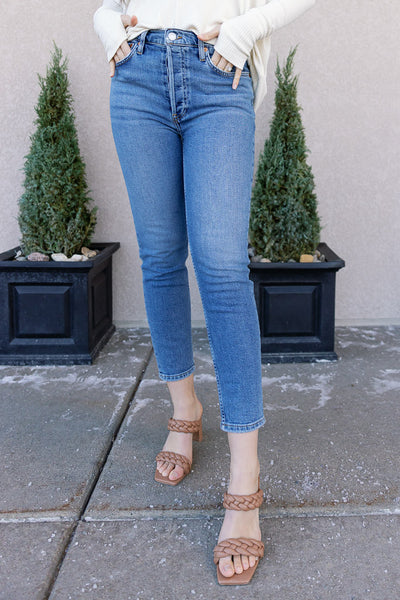 RE/DONE 90's High Rise Ankle Crop, Mid 70s, Size 29