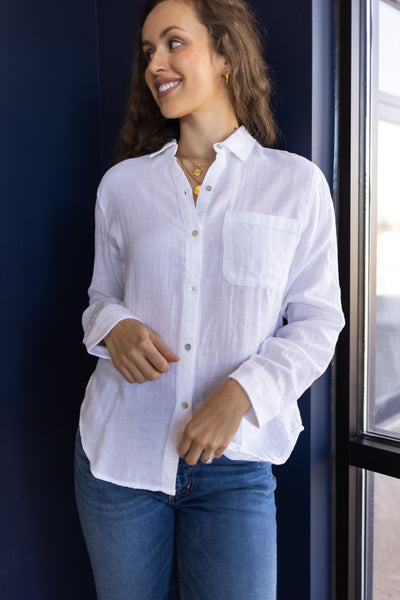 Rails Ellis Gauze Top, White