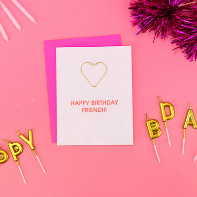 Paperclip Greeting Card, Happy Birthday Friend