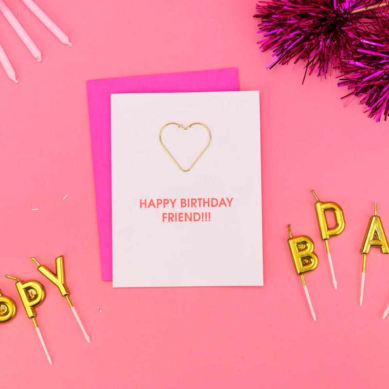 Paperclip Greeting Card, Happy Birthday Friend