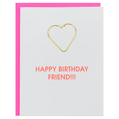 Paperclip Greeting Card, Happy Birthday Friend