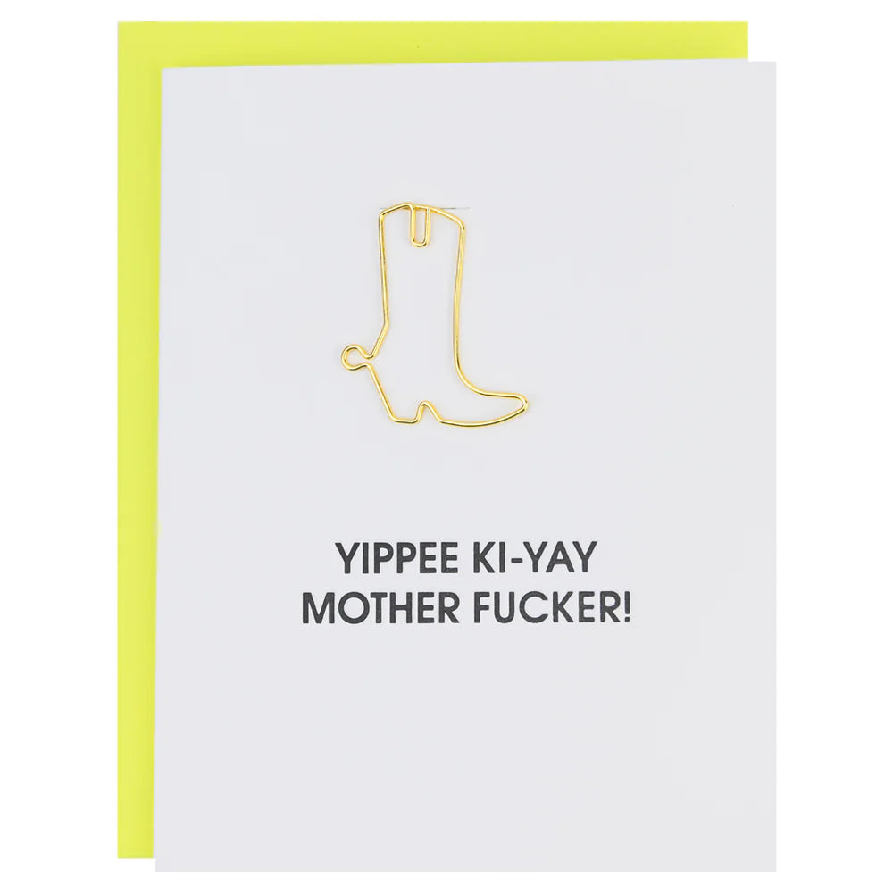 Paperclip Greeting Card, Yippee Ki-Yay