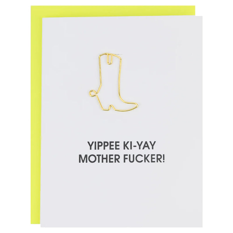 Paperclip Greeting Card, Yippee Ki-Yay