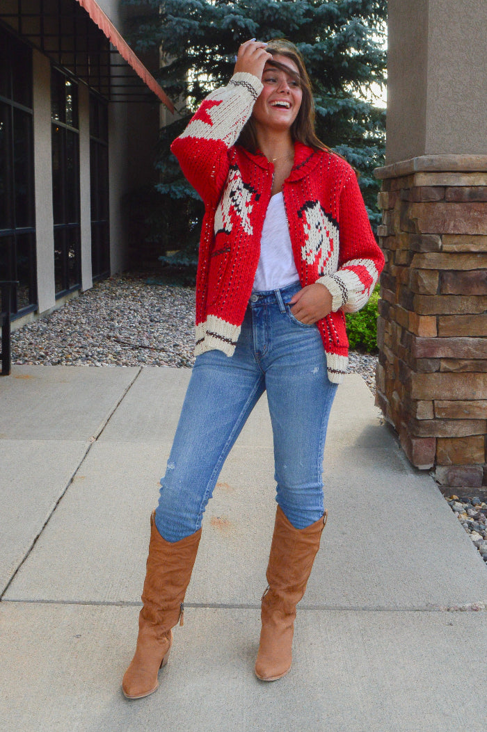 .Lexington Zip Front Chunky Cardigan