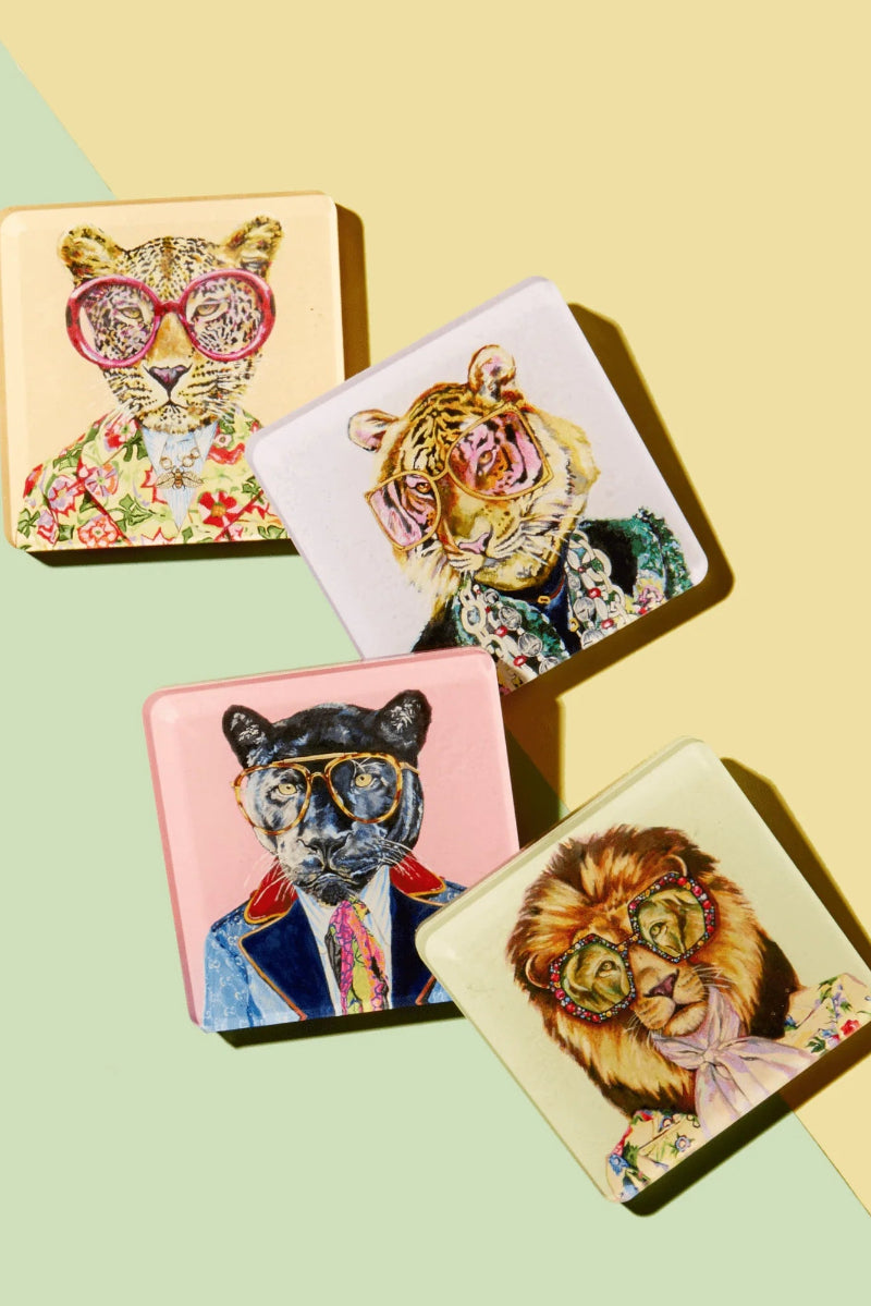 Big Cats Coasters, Set of 4