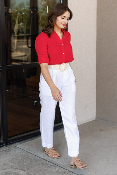 Rails Ellis Gauze Top, Cherry