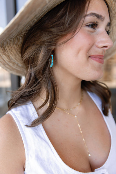 Twyla Turqoise Gold Hoops