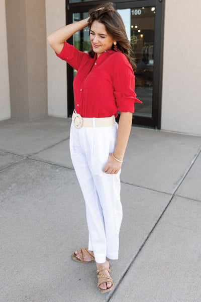 Rails Ellis Gauze Top, Cherry