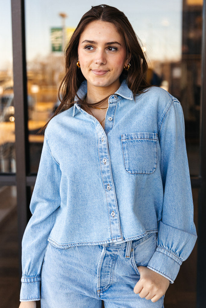 Rag & Bone Maxine Ultra Featherweight Cropped Shirt