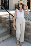 Rag & Bone Jacque Chain Link Straw Boater Hat