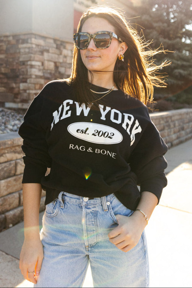 Rag & Bone NY Collegiate Graphic Sweatshirt