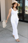 Bella Dahl Pleated Wide Leg Ankle Pant, White