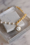 .Designer Medallion Combo Pearl/Gold Chain